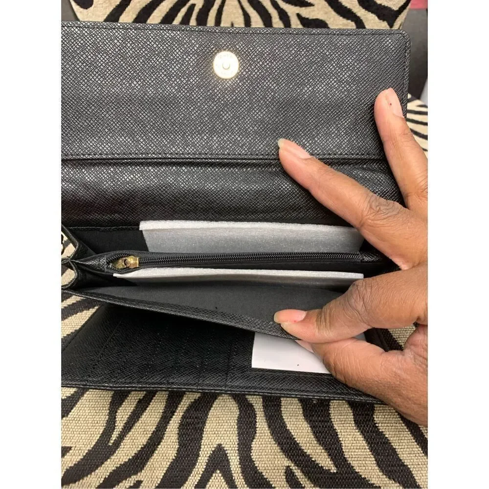 Faux Leather Gold Emblem Wallet